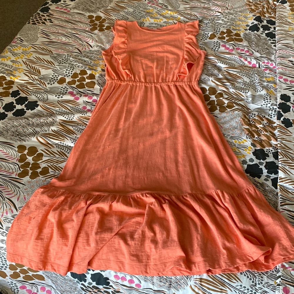 Ann Taylor loft ruffled midi dress